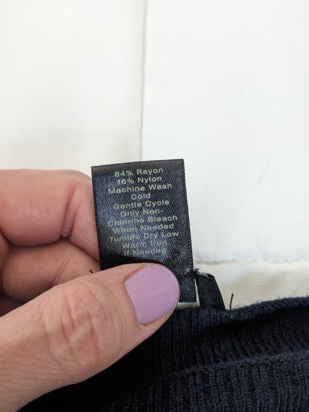 Ann Taylor Navy Blue Knit Peplum Top, Soft Rayon Blend Peplum Top Boat Neck - Picture 5 of 6